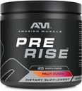 Amazing Muscle Pre Rise | Pre-Workout Toz Supplement with Caffeine & Beta-Alanine for Men & Women | 25 Hizmetler (25 Hizmetler, Meyve Zü)