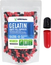 XPRS Nutra Μέγεθος 0 Κενές κάψουλες - 100 Count Empty Gelatin Κάψουλες - Χάπια DIY Καψάκιο Γέμισμα - Αγνά καπάκια τζελ Μπόβιν Χάπι για Do-It-Yourself Συμπληρώματα (Μαύρο/κόκκινο)
