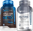 Herbtonics Apple Cider Vinegar Capsules Plus Keto BHB | Fat Burner & Kilo Kayıp Tamam for Women & Men - Foli-Tonic Crypto Blocker & Hair Yi | Saç İncelenmesi