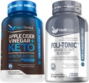 Herbtonics Apple Cider Vinegar Capsules Plus Keto BHB | Fat Burner & Kilo Kayıp Tamam for Women & Men - Foli-Tonic Crypto Blocker & Hair Yi | Saç İncelenmesi