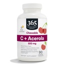 365 by Whole Foods Market, Chewable C + Acerola C 500 mg, Natural Cherry Flavor, Vegan, 90 Tablet