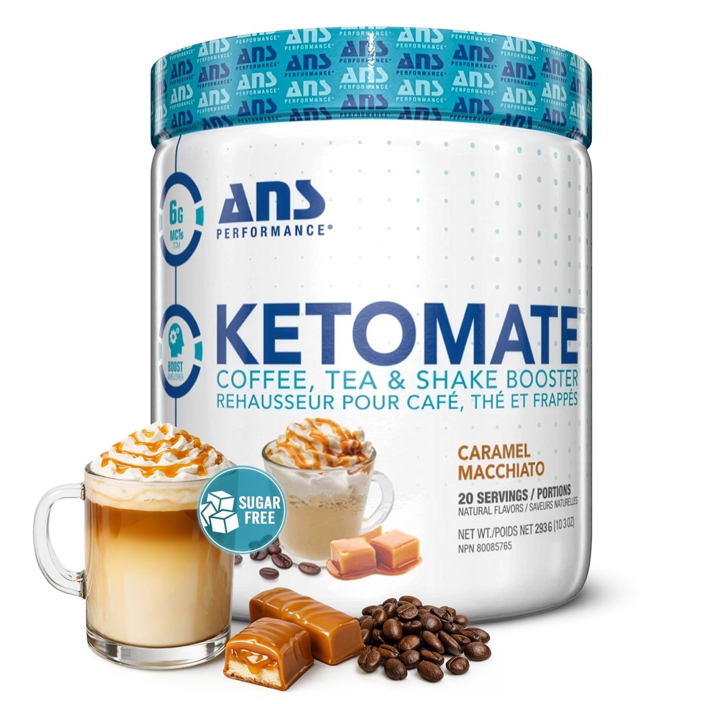 ANS Performansı Ketomate Coffee Creamer with MCT Oil Toz, Delicious, Sugar Free Creamer For Coffee, Tea & Shakes, Perfect Keto Energy Toz, 20 Hizmet, 15oz, Caramel Macchiatoato