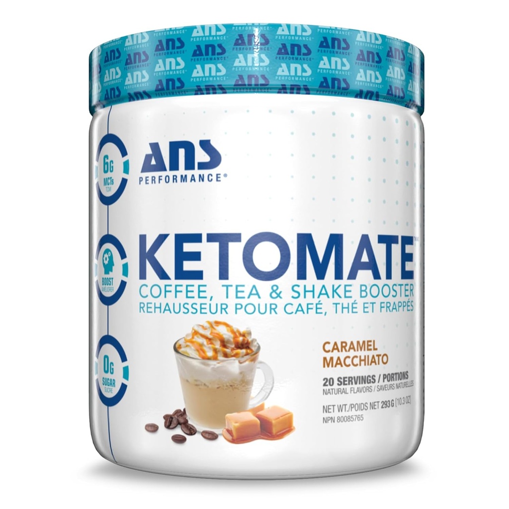 ANS Performansı Ketomate Coffee Creamer with MCT Oil Toz, Delicious, Sugar Free Creamer For Coffee, Tea & Shakes, Perfect Keto Energy Toz, 20 Hizmet, 15oz, Caramel Macchiatoato