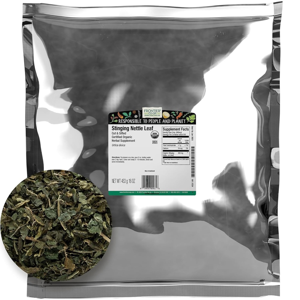 Frontier Co-op Organik Cut ve Sifted Sting Nettle Leaf 1lb | 2 Paket