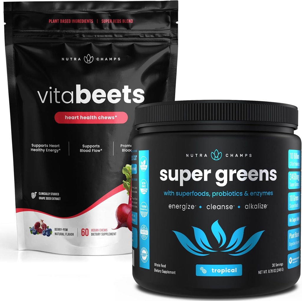 NutraChamps Beet Root Chewables & Greens Superfood Toz Log