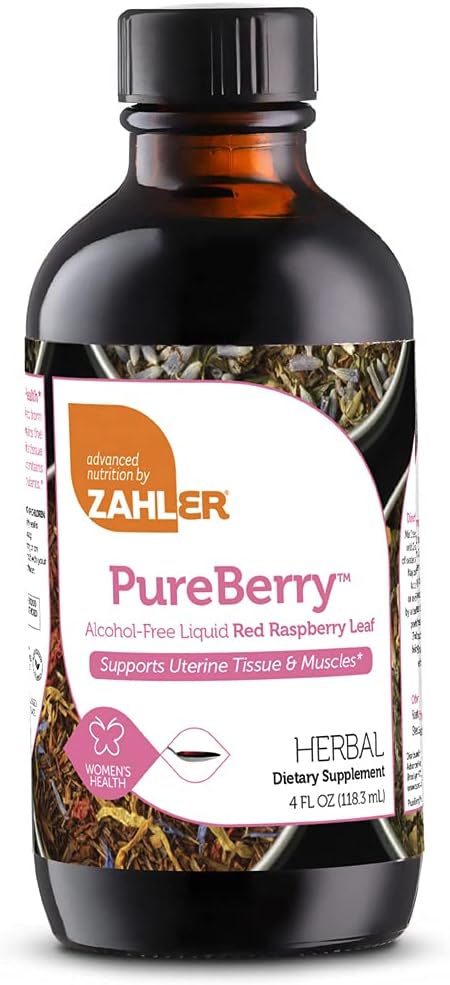 Zahler PureBerry, Sıvı RED Raspberry Leaf Supplement, Uterine Tound ve Muscles, All Natural Liquid Formula, Uterine Health, sertifikalı Kosher, 4oz