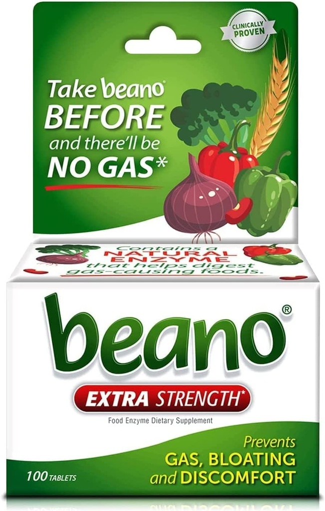 Beano Ultra 800 | Gaz Önleme ve Digestive Enzyme Supplement Tabletler | 100 Count | 3 Paket