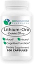 Lityum Oro 20 mg, Sağlıklı Mood Duygusal Sağlık, Davranış ve Hafızayı Destekler. Bio available, 100 Caps (Elemental Lityum Orotate)