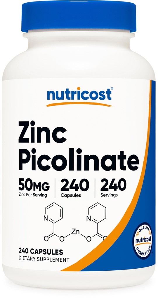 Nutricost çinko Picolinate 50 mg, 240 Vegetarian Capsules - Gluten Free and Non-GMO (240 Caps)