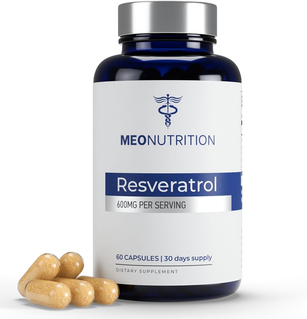 Resveratrol 600 mg - 60 Capsules | Antioksi Supplement | Non-GMO, Gluten-Free, Vegan | Supports Wellness & Vitality | Made in USA
