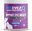 Pet Eyez Vitamin Tozu Evcil hayvanlar için - Destekler Eye Health & Reduces Tear Stain Buildup - Superfoods, Antioksis & Nutrients - Tavuk Flavor - 120 Scoops