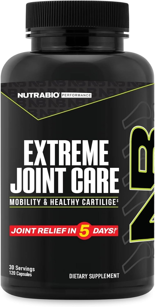 NutraBio Extreme Joint Care - Κοινό συμπλήρωμα υποστήριξης - Κοινό συμπλήρωμα υγείας, υποστηρίζει αρθρώσεις, κινητικότητα, και Cartilage - 120 κάψουλες