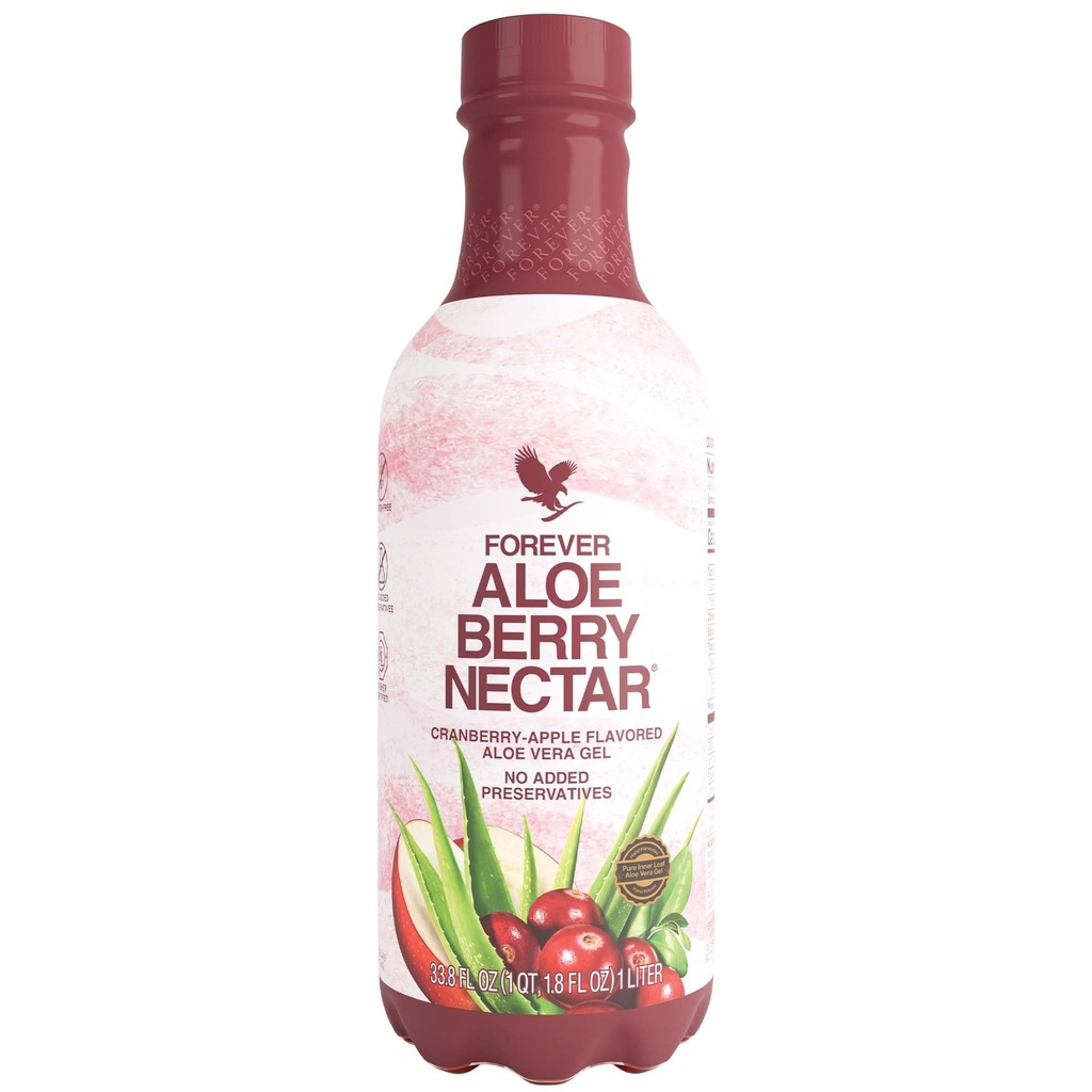 Forever Living - Aloe Berry Nectar, 90.7% Pure Aloe Vera Gel, Cranberries ve Apples ile, NoEDIT Preservatives, 1L (Pack of 1)