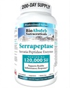 Bio Absorb Serrapeptase Enzyme, High Potency 120000 Μονάδες (SPU), 200-Day Supply, Delayed Release Vegetarian Κάψουλες (DRcaps) για μέγιστη απορρόφηση
