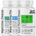Gençlik ve Tonic Sculpt Shred Cleanse Detox 3X Kilo Kayıp Pills: Appetite Suppressant, Fat Burner, Enerji ATM & Nighttime Cleanse for Diyet - 120 Pills