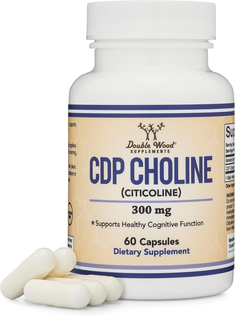 CDP Choline (Citicoline) Συμπλήρωμα, Φαρμακευτική Βαθμός, τρίτο μέρος δοκιμαστεί (60 κάψουλες 300mg)