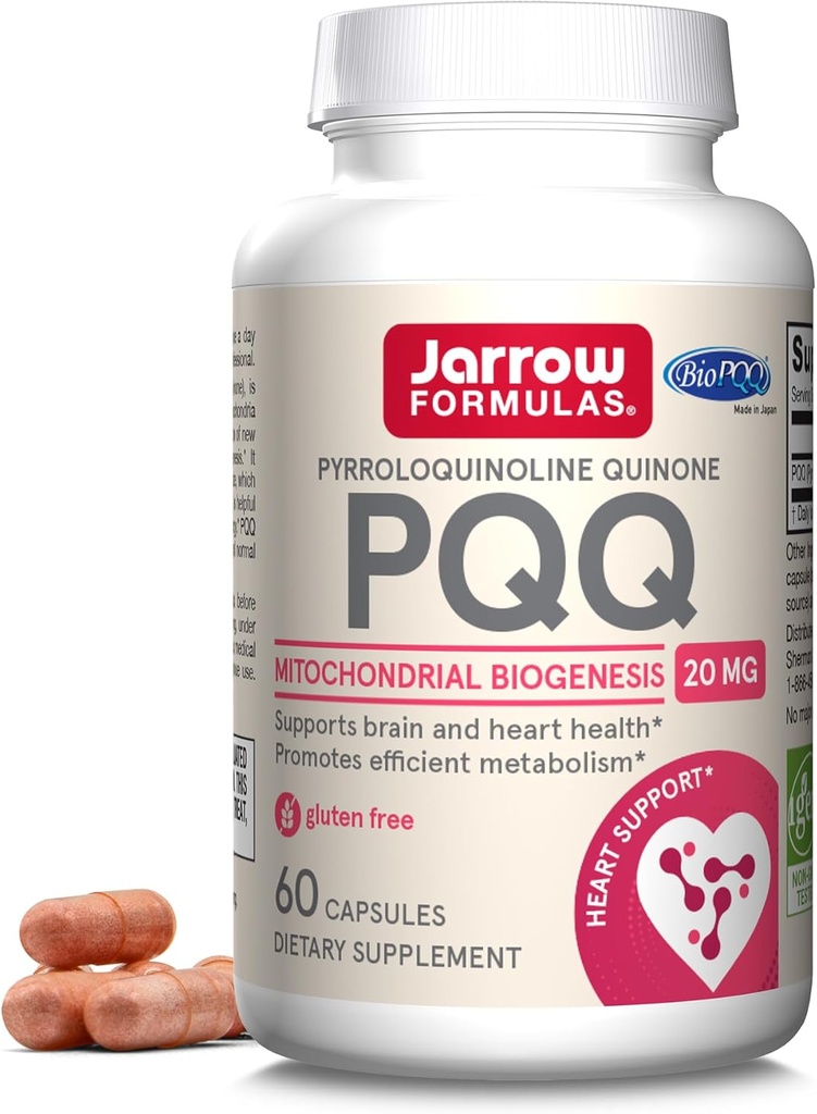 Jarrow Formulas PQ 20 mg - 60 Capsules - Mitochondrial Biogenesis - Destekler Kalp ve Beyin Sağlığı - 60 Hizmetler