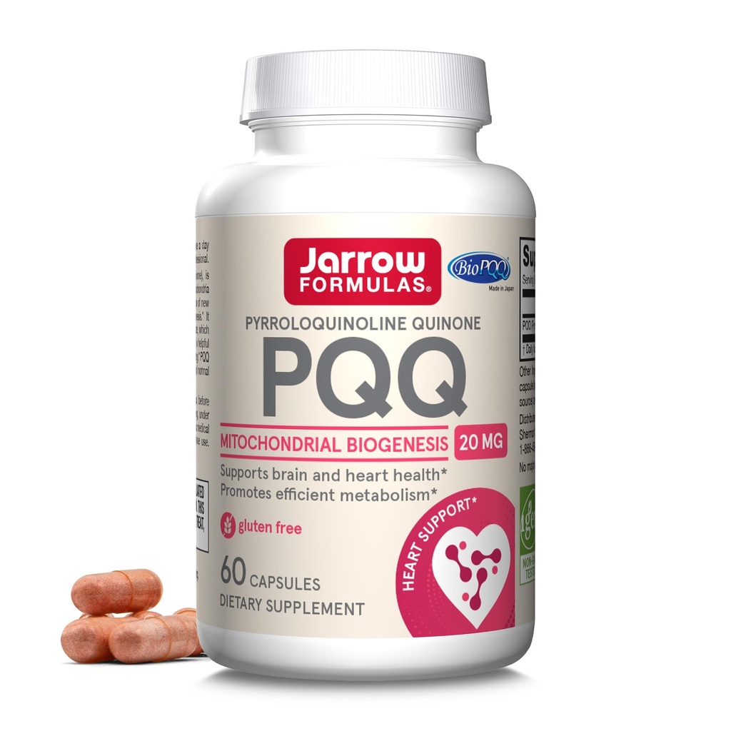 Jarrow Formulas PQQ 20 mg - 60 κάψουλες - Προάγει τη μιτοχονδριακή βιογένεση - Υποστηρίζει την υγεία της καρδιάς και του εγκεφάλου - 60 υπηρεσίες