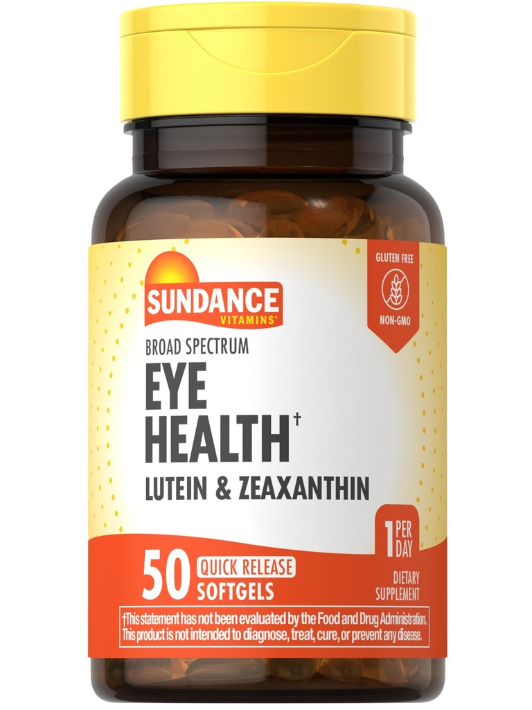Sundance Lutein ve Zeaxanthin Supplement | 50 Softgels | Eye Health | Non-GMO ve Gluten Free Formula