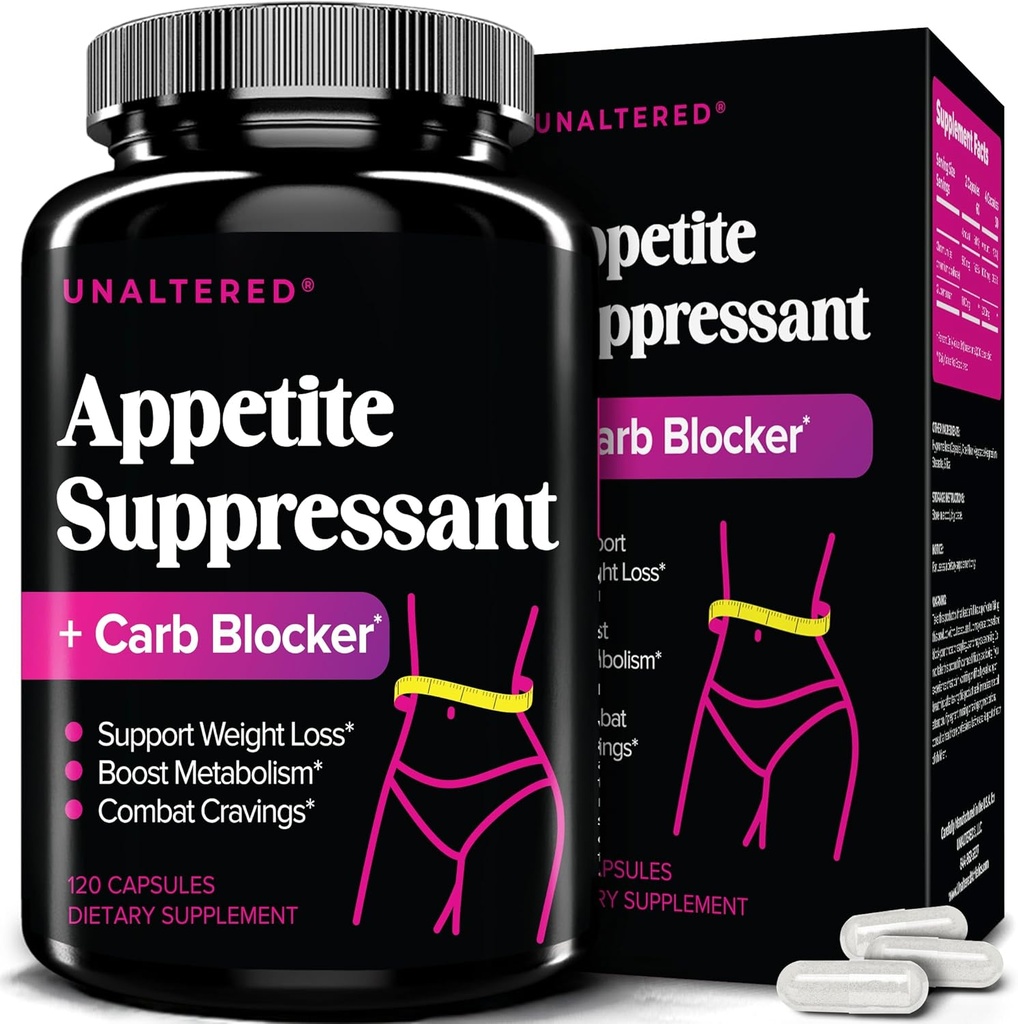 UNALTERED Appetite Καταπιεστικό για τις γυναίκες - Helps Manage Cravings, Promotes Fullness, & Supports Weight Loss - Natural Dietary Supplement with Chromium Picolinate & Glucomannan - 120 Vegan Caps