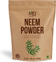 MB Herbals Pure Neem Toz 2 lb | 32 oz | 908 Gram | 100% Saf Wild-Crafted Neem Leaf Toz | Very Bitter Neem Supplement for Skin Hair & Detox | Azadirachta Indica