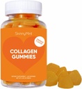 SkinnyMint Collagen Gummies Supplement for Health Skin, Nails & Hair Support, Gluten Free Collagen Chewable Gummies for Men & Women, Natural Orange Flavor -60 Count(180G)- 1 ay Supply