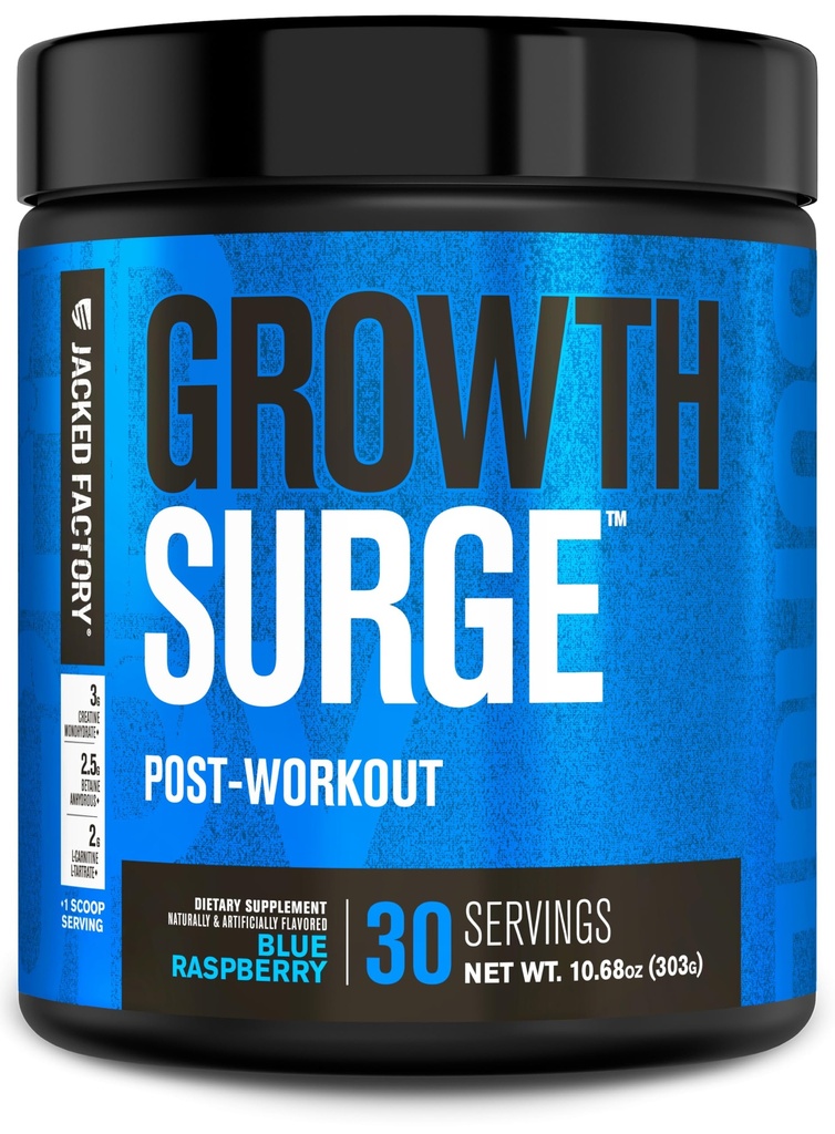 Jacked Factory Büyüme Operasyonları Kreni Post Workout w/L-Carnitine - Daily Muscle Builder & Recovery Supplement with Tinatine Monohidrat, Betaine, L-Carnitine L-Tartrate - 30 Hizmet, Blue Raspberry