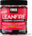 Force Factor LeanFire Thermo Gummies με B12 Βιταμίνες, καφεΐνη, & Πράσινο Coffee Bean, Boost Energy, Μεταβολισμός, Αντοχή, Σταμίνα, Κίνητρο, Εστίαση, & Απόδοση, Προ προπόνηση Gummies, 120 Gummies