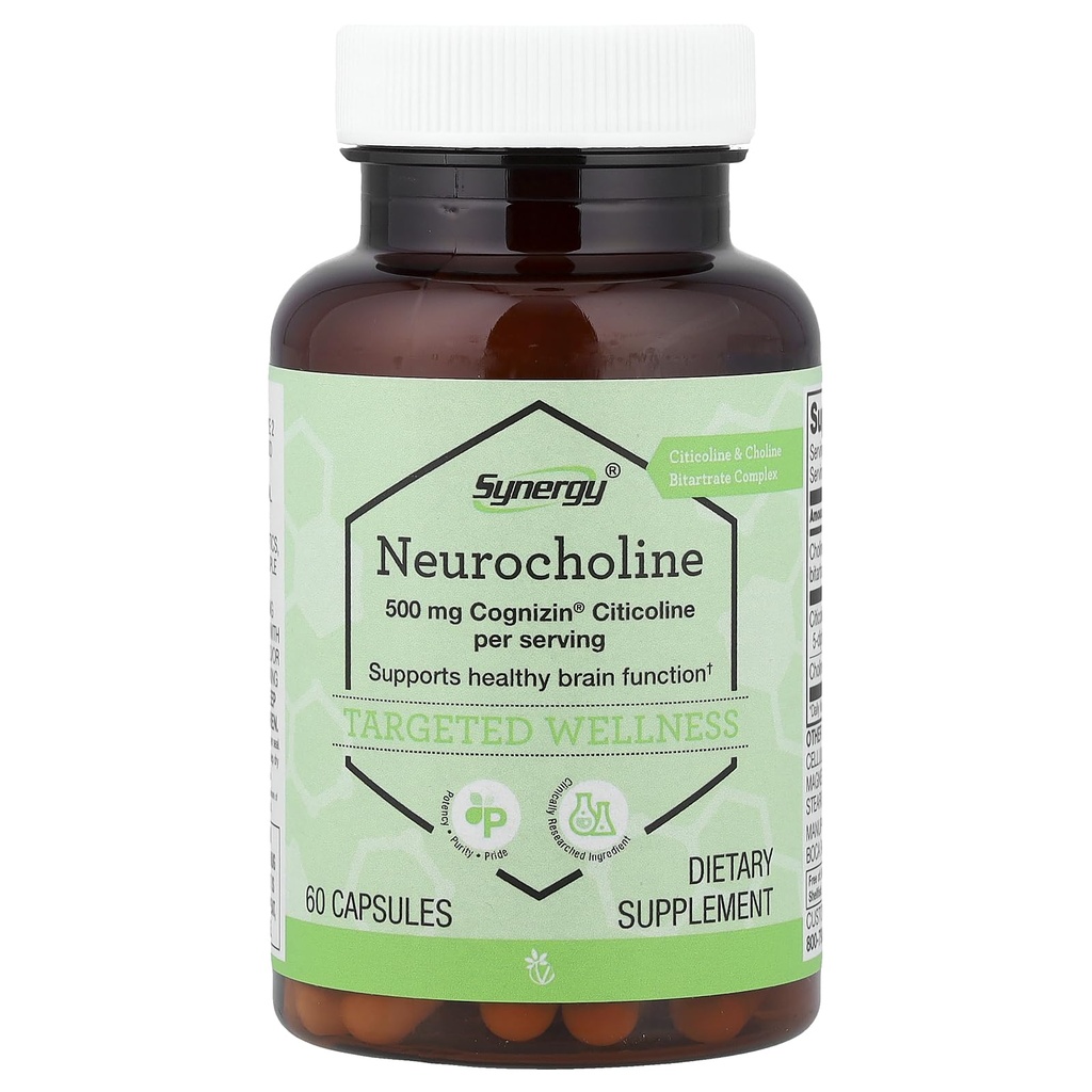Cog (28) Citicoline 500 Milligram ile Vitacost Synergy Neurocholine - 60 Capsules