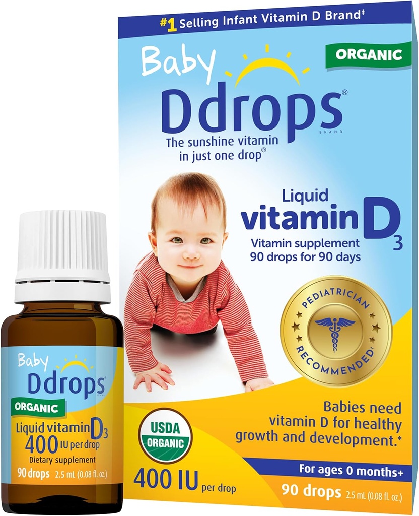 Ddrops Baby 400 IU, Vitamin D, 90 Drops 2.5mL (0.08 Fl. Oz ( 1 )