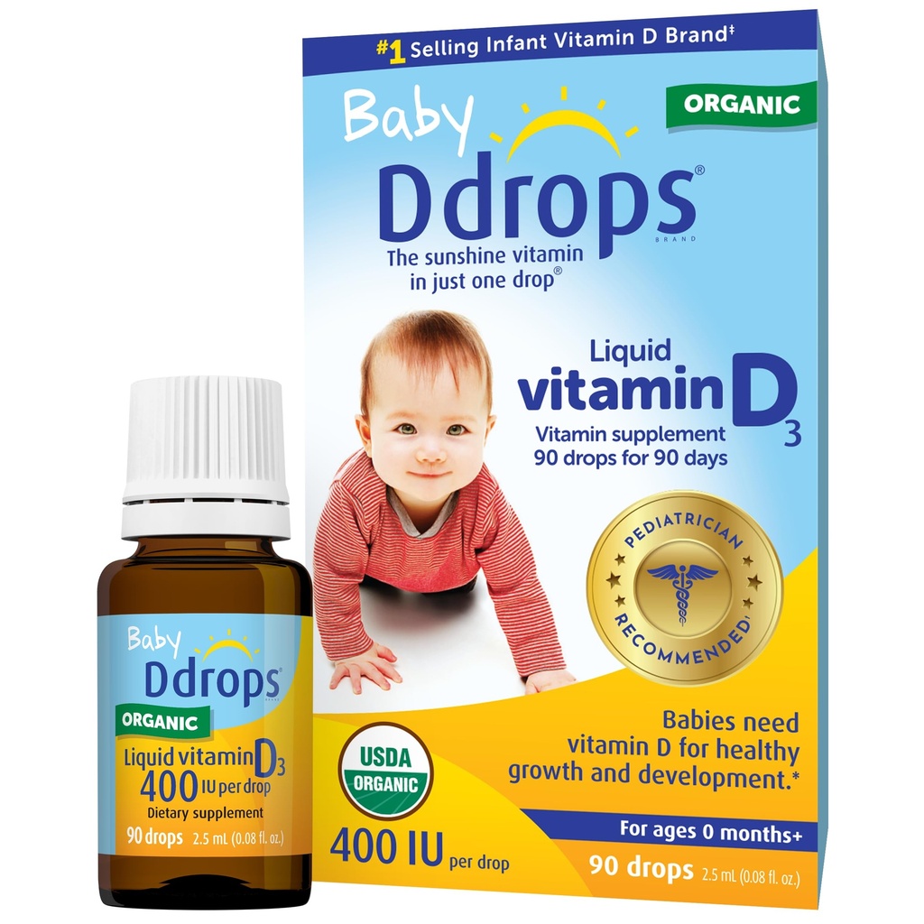Ddrops Baby 400 IU, Vitamin D, 90 Drops 2.5mL (0.08 Fl. Oz ( 1 )