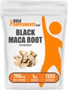 BulkSupplements.com Black Maca Toz - Black Maca Root Supplement, Herbal Supplement for Men & Women - Vegan, Gluten Free, 750 mg per Service, 1kg (2.2 lbs) (Paket 1)