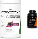 JYM Greens Super Food Βατόμουρο Acai σκόνη με Spirulina & Vita JYM πολυβιταμίνη για αθλητές 60 δισκία