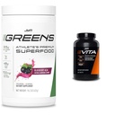 JYM Greens Super Food Blueberry Acai Toz Spirulina & Vita JYM Multivitamin for Athletes 60 Tablets