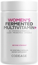 Kadın Günlük Multivitamin, 25+ Vitamins & Minerals, Fermented, Organik Tüm Gıdalar, Probiyotikler Supplement - A, B, C, D, E & K, Omega 3, çinko - Vegan - 120 Capsules