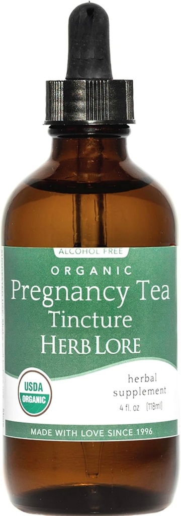 Herb Lore Organik Hamile Çay Tincture – Sıvı Kırmızı Raspberry Leaf Çay Gecikme & Postpartum – İlk Trimester, Çalışma Prep & Üçüncü Trimester Destek