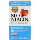 Slo-Niacin Βιταμίνη B3 500 Mg - Αργή απελευθέρωση Νιασίνη για την υγεία της καρδιάς, ενεργειακή ενίσχυση, δέρμα υγείας, υγιή επίπεδα ζάχαρης αίματος - 100 κάψουλες