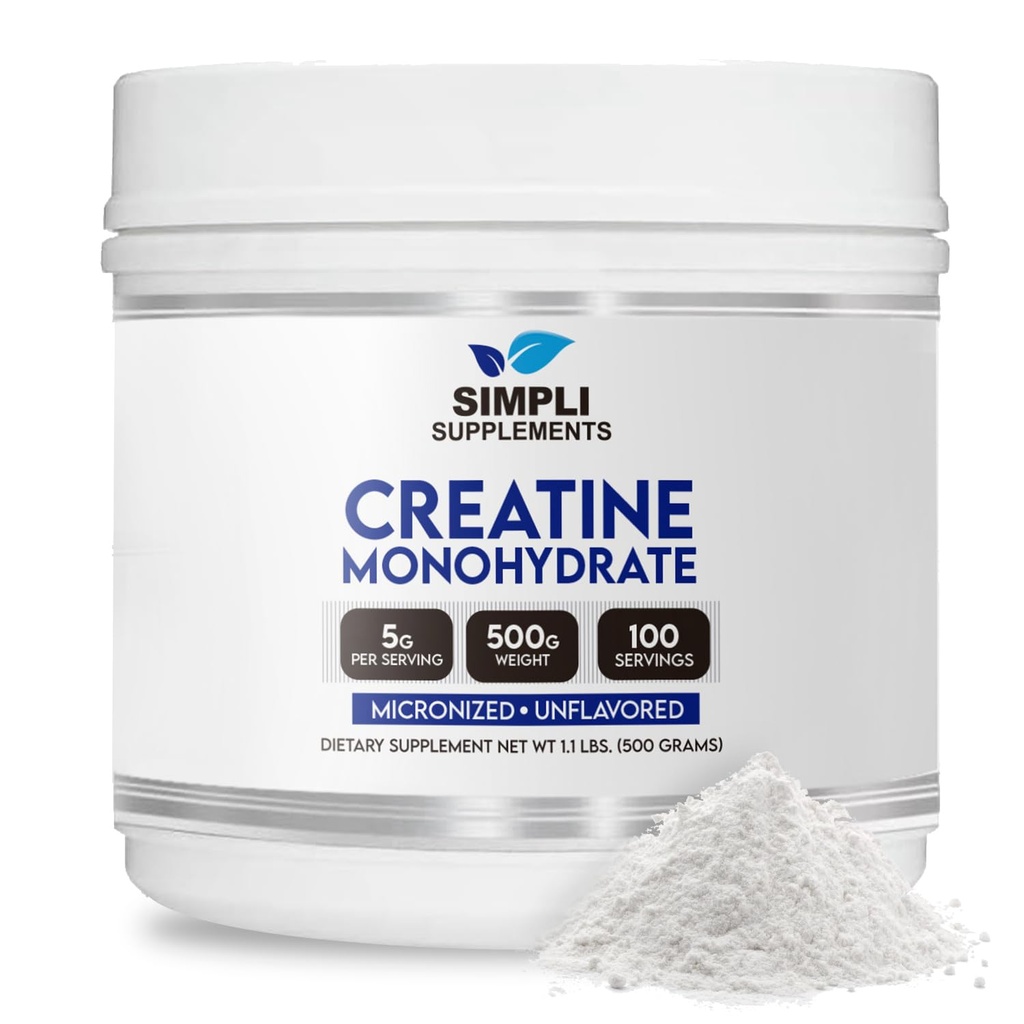 Premium Kretine Monohidrat Toz 500g | Erkekler ve Kadınlar için En İyi Yemek | Kas Bina & Recovery için Sessizlik Beslenme Tamamı | Non-GMO & Vegan-Friendly | Scooper Inside