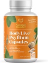 BodyLive Psyllium Husk Fiber Capsule Non-GMO 725mg, 240 Capsules (1450mg/serving, 120 Servings) Supplement for Colon Cleanse, Regularity, Healthy Digestion, Prebiotic, Laxative, Heart Health