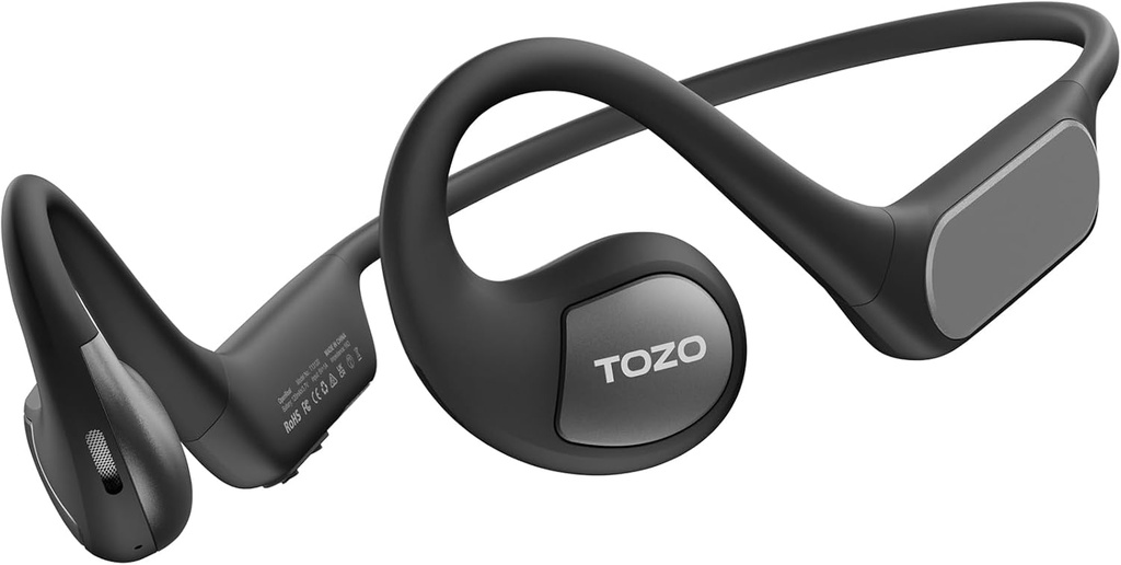TOZO Yükseltd Open Earbbys Bluetooth 5.3 Hava Davranışı Kablosuz Kulaklık Sport Earbuds with Premium Sound, 32 EQs via APP, Dual-Mic Call Gürültü Azaltı Robotları Bisiklet için Saç Band ile Temizleme