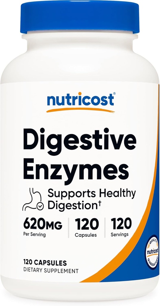 Nutricost Digestive Enzymes 620 mg, 120 Capsules - Tamam Digestive Enzyme Supplement