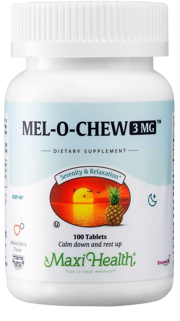 Maxi Health – Melatonin 3 mg Yetişkinler ve Gençler için – Doğal Uykuyu Yetişkin & Çocuklar Melatonin ile Destekleyin – Kosher Uyku Desteği Kosher (100 Birimler)