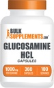 BulkSupplements.com Glucosamin HCl Capsules - Glucosamine Supplement, Beslenme Supplement - Gluten Free, 2 Capsules per Service, 360 Count (Pack of 1)