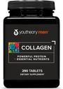 Youtheory Men's Collagen - 5.000 mg - Καθημερινή συμπλήρωμα κολλαγόνου για τους άνδρες - με 18 Αμινοξέα - Κοινή, Οστών, μυών, της ανάπτυξης των μαλλιών, Nail & Skin Support* - 290 δισκία ( 48- Ημέρες προσφοράς)