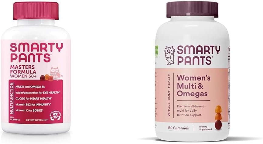 SmartyPants Gummy Multivitamin for Women 50 and Over: Omega 3 Fish Oil (EPA/DHA), Medeniyet ve Kadın Çokvitamin Gummies: Omega 3 Fish Oil (EPA/DHA)