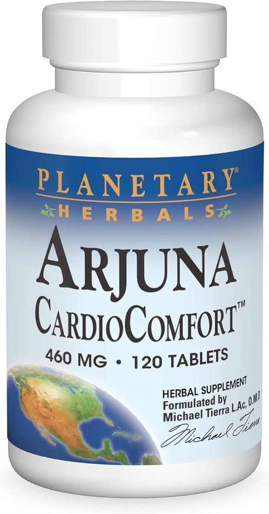 Planetary Herbals Arjuna CardioComfort*, Υποστήριξη για τα Καρδιαγγειακά και Κυκλοφορικά Συστήματα*, 460 mg - 120 δισκία