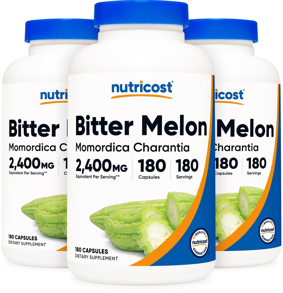 Nutricost Bitter Melon 600 mg, 180 Capsules (3 Şişe)