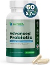LaPura Advanced Probiyotik - The Premium Digestive Support for Gut & Immune Health, 60 Capsules - 575 Milyar CFU Probiyotiks Including DE111 Strain (Bacillus subtilis) - ABD'de yapılan Gluten-Free