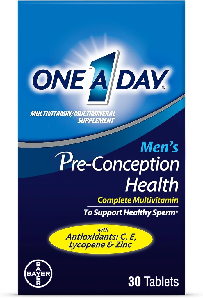 Bir Gün Erkek Pre-Conception Health Multivitamin, C vitamini, Vitamin E, Selenium, çinko ve Lycopene, 30 Kont Kont Kont Kont