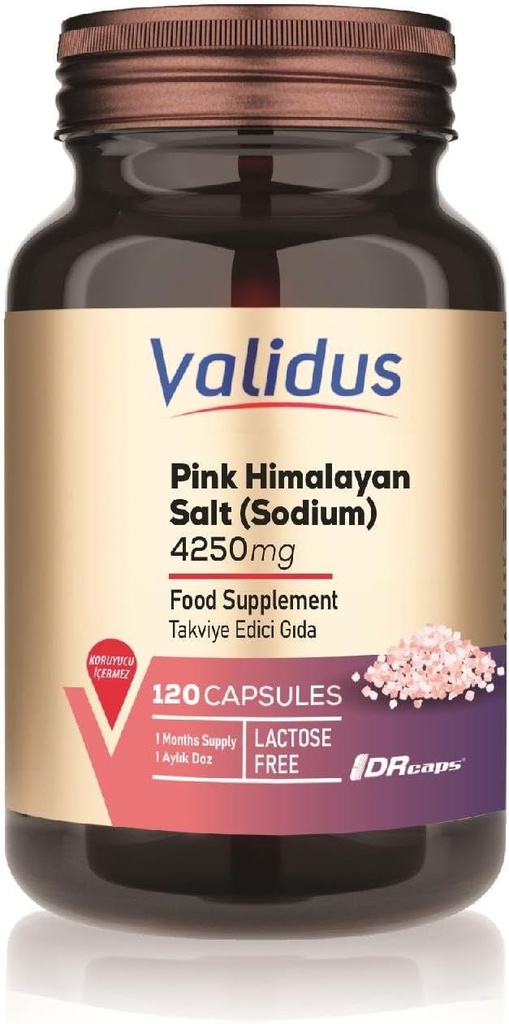 Validus Pink Αλάτι Ιμαλαΐων Sodyum 200 mg 120 Καψάκια (Drcaps)